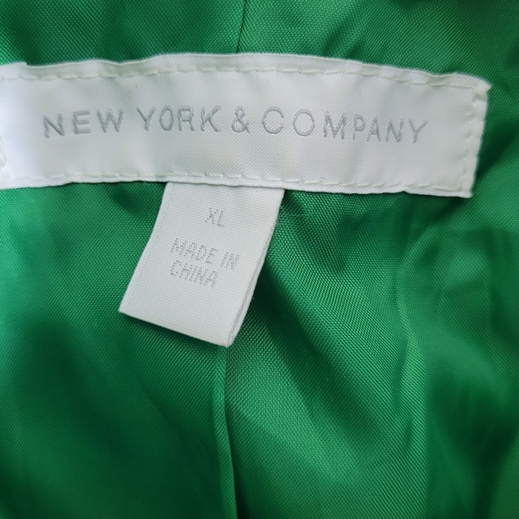 New York & Company Wool Blend Coat XL Green Double Breasted Winter Peacoat - Picture 6 of 7
